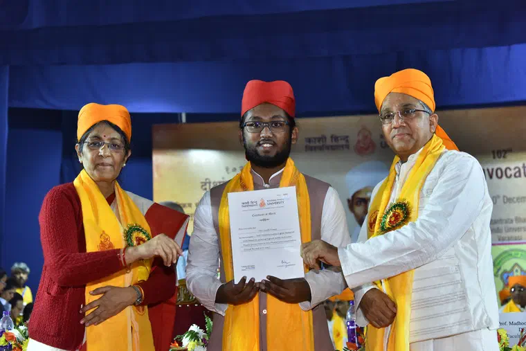 Receiving the award.