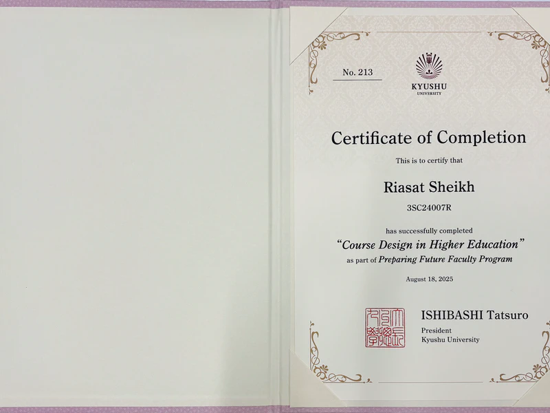 Completed CDHE certification at Kyushu University featured image