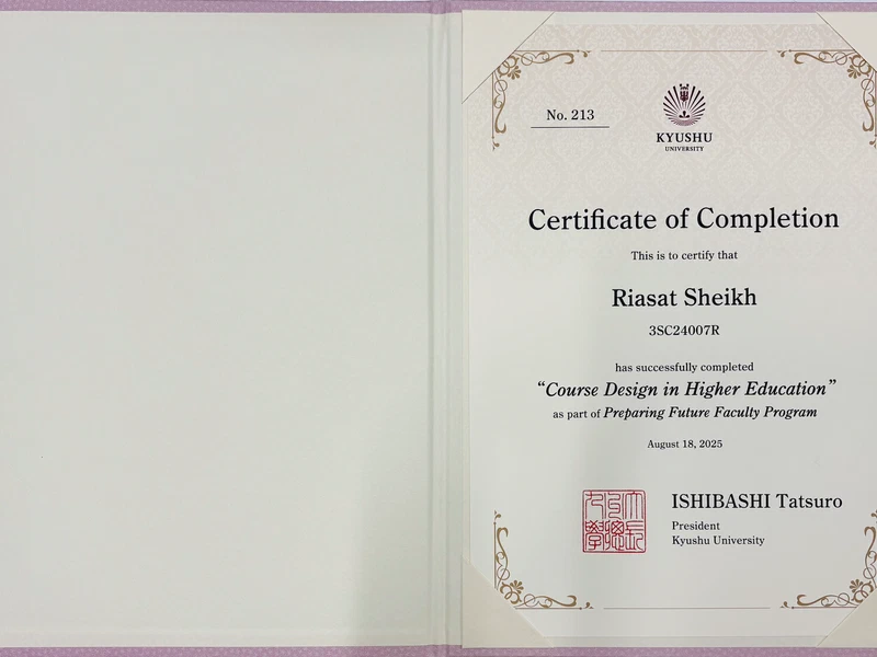 Completed CDHE certification at Kyushu University featured image